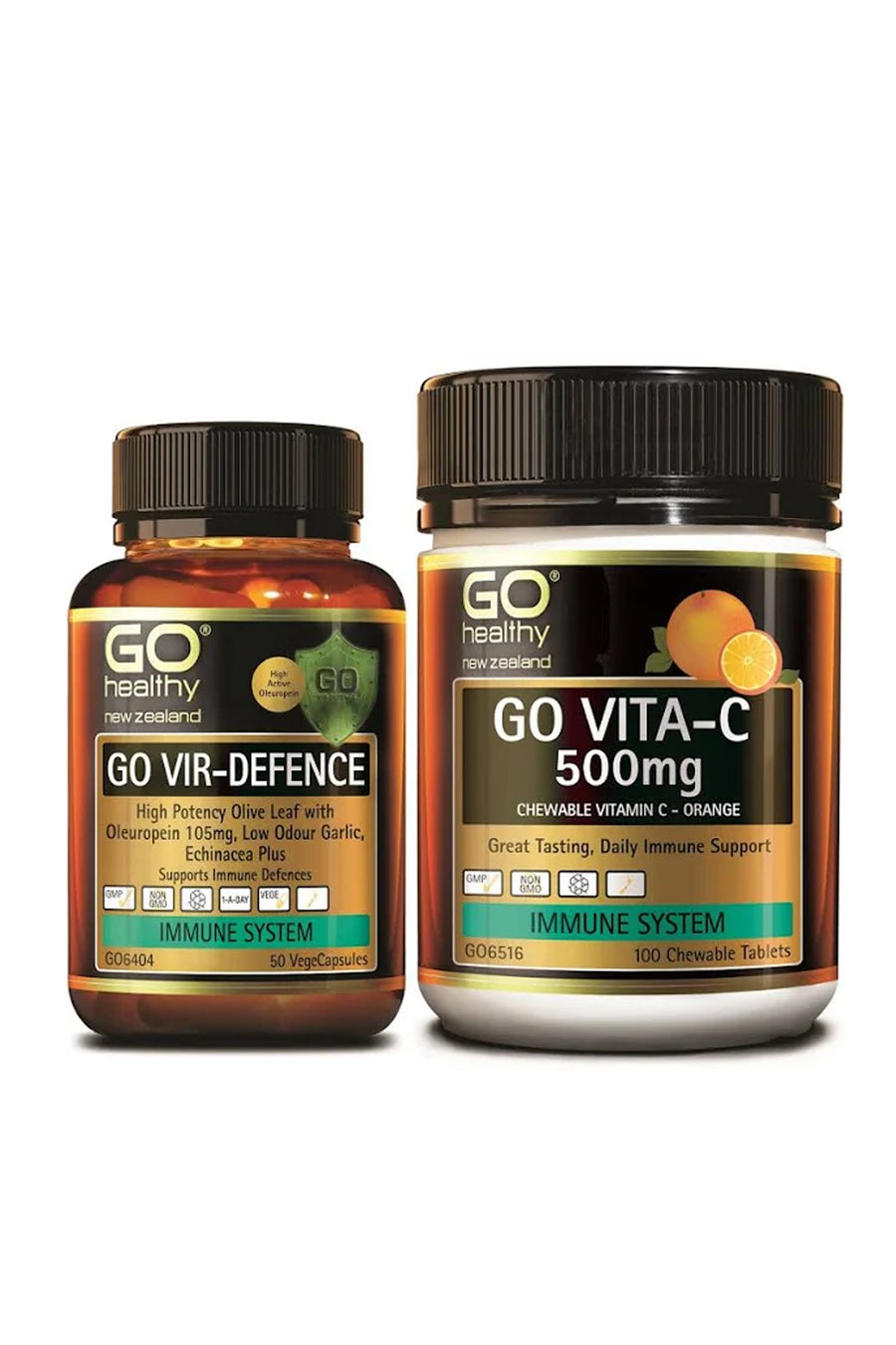 GO HEALTHY GO VIR-DEFENCE 50s+ GO Vit C Orange 100 Chewable Tablets Pack - Life Pharmacy St Lukes