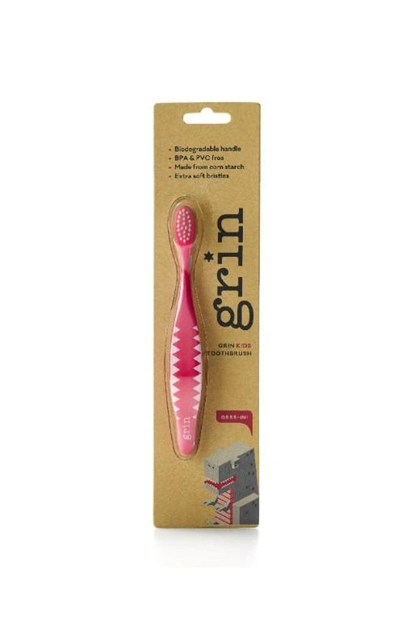 GRIN Biodegradable Kids Toothbrush Pink Soft - Life Pharmacy St Lukes