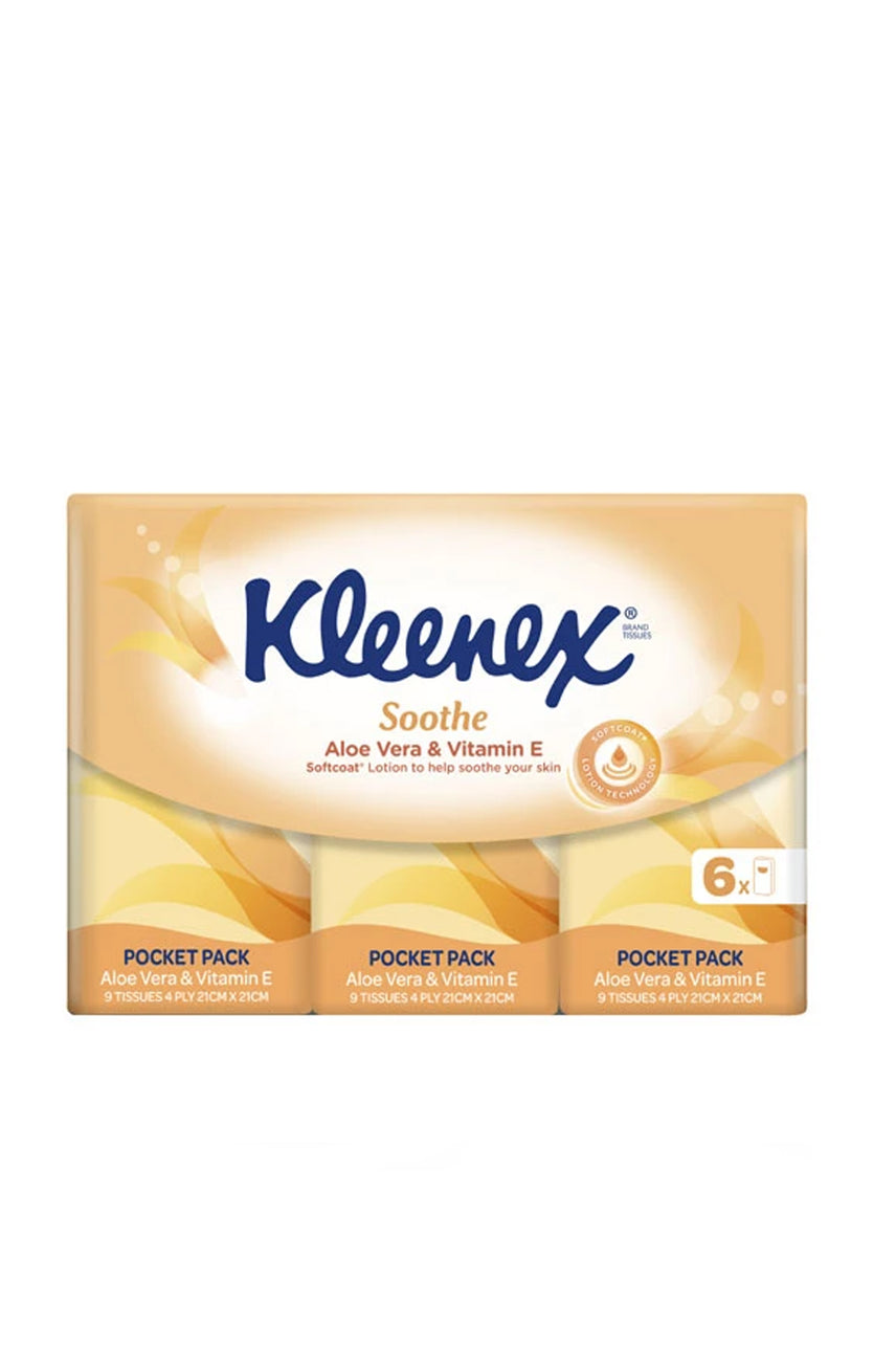 KLEENEX Tissues Pocket Pack Aloe Vera 6 Pack - Life Pharmacy St Lukes