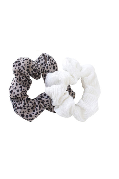 MAE 41-2207 Scrunchies, White & Leopard, Set-of-2 - Life Pharmacy St Lukes
