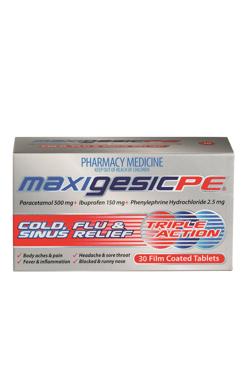 MAXIGESIC PE Cold Flu & Sinus Relief 30 tablets - Life Pharmacy St Lukes