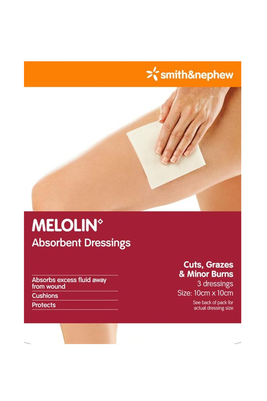 SMITH & NEPHEW MELOLIN Absorbent Dressing 10x10cm 3 Pack - Life Pharmacy St Lukes