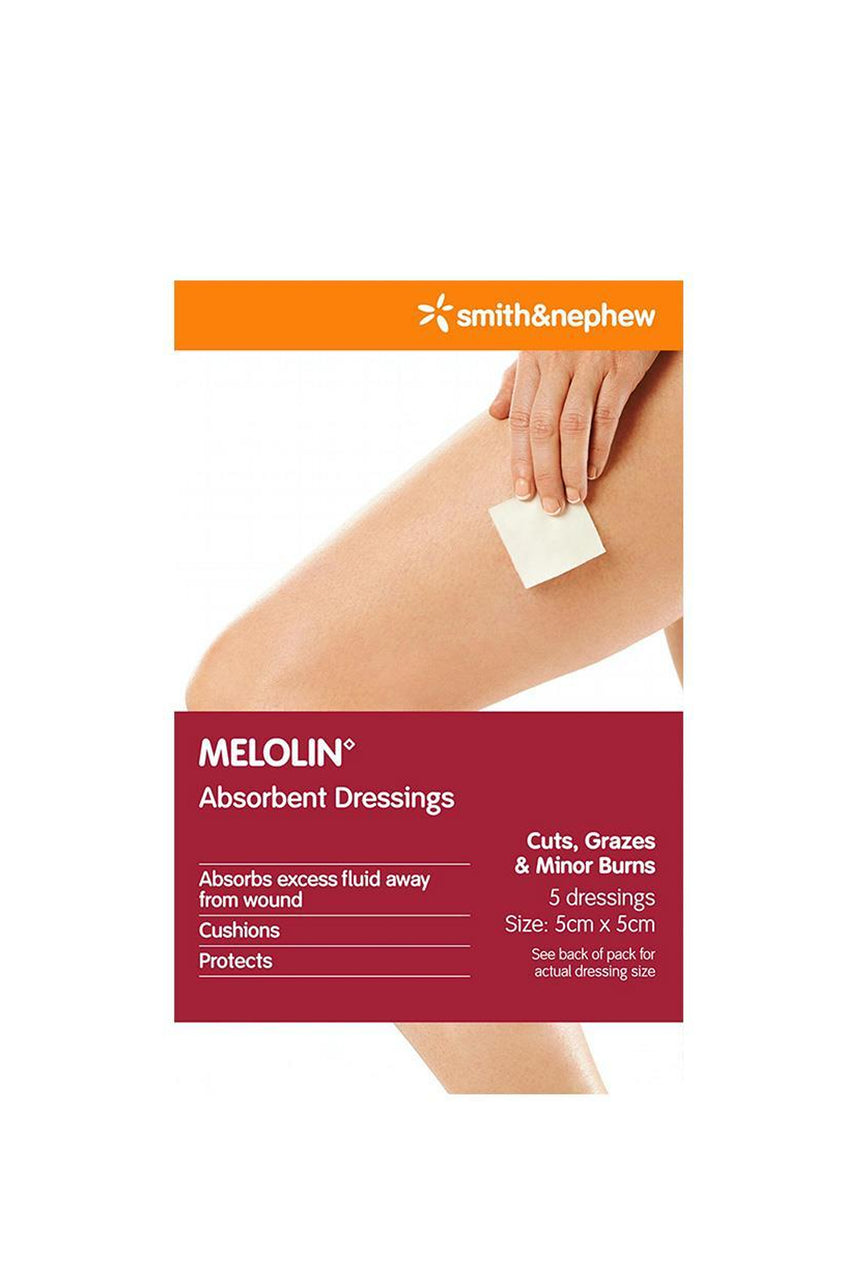 SMITH & NEPHEW MELOLIN Absorbent Dressing 5x5cm 5 Pack - Life Pharmacy St Lukes