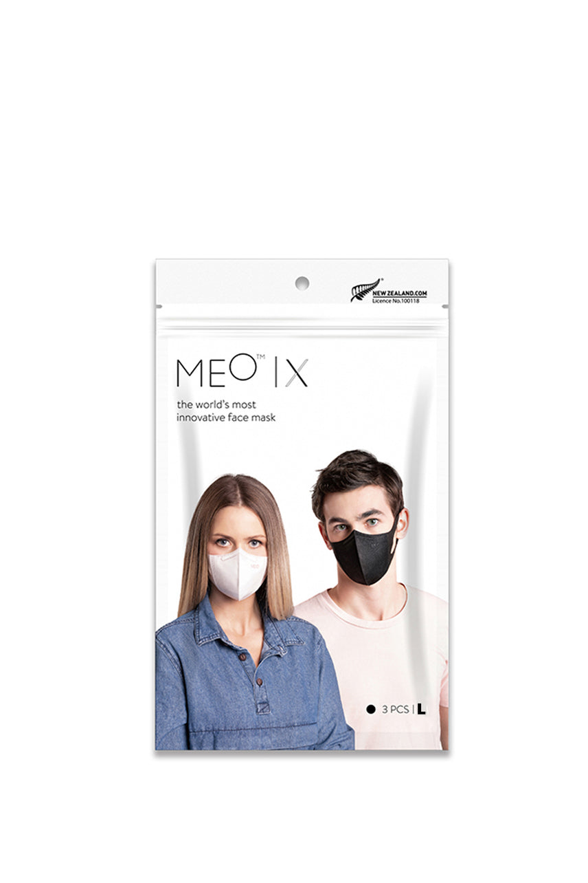 MEO X Adults Face Mask Disposable mask (Pack of 3) Black Large - Life Pharmacy St Lukes
