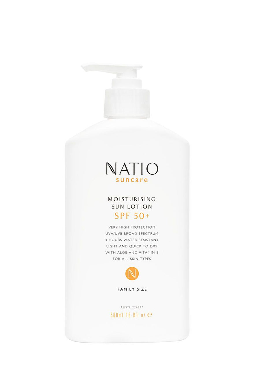 NATIO Moist Sun Lotion SPF50 500ml - Life Pharmacy St Lukes
