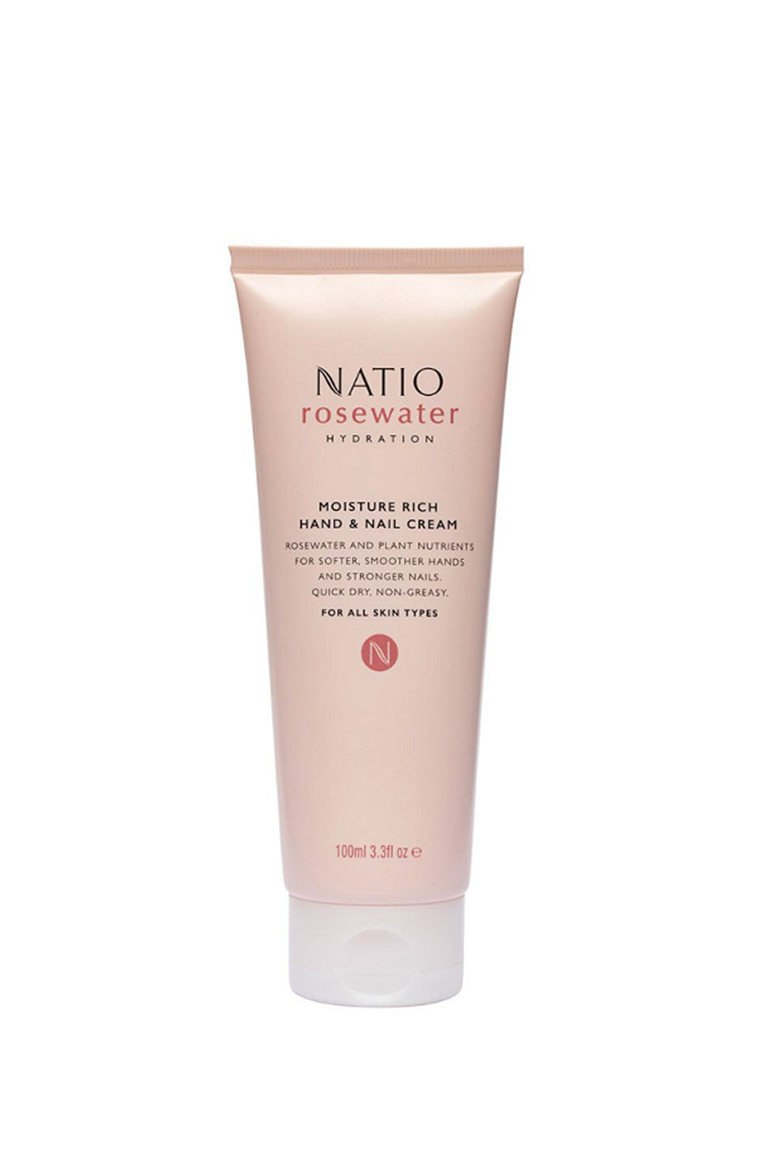 NATIO Rosewater Moisture Rich Hand & Nail Cream 100ml - Life Pharmacy St Lukes