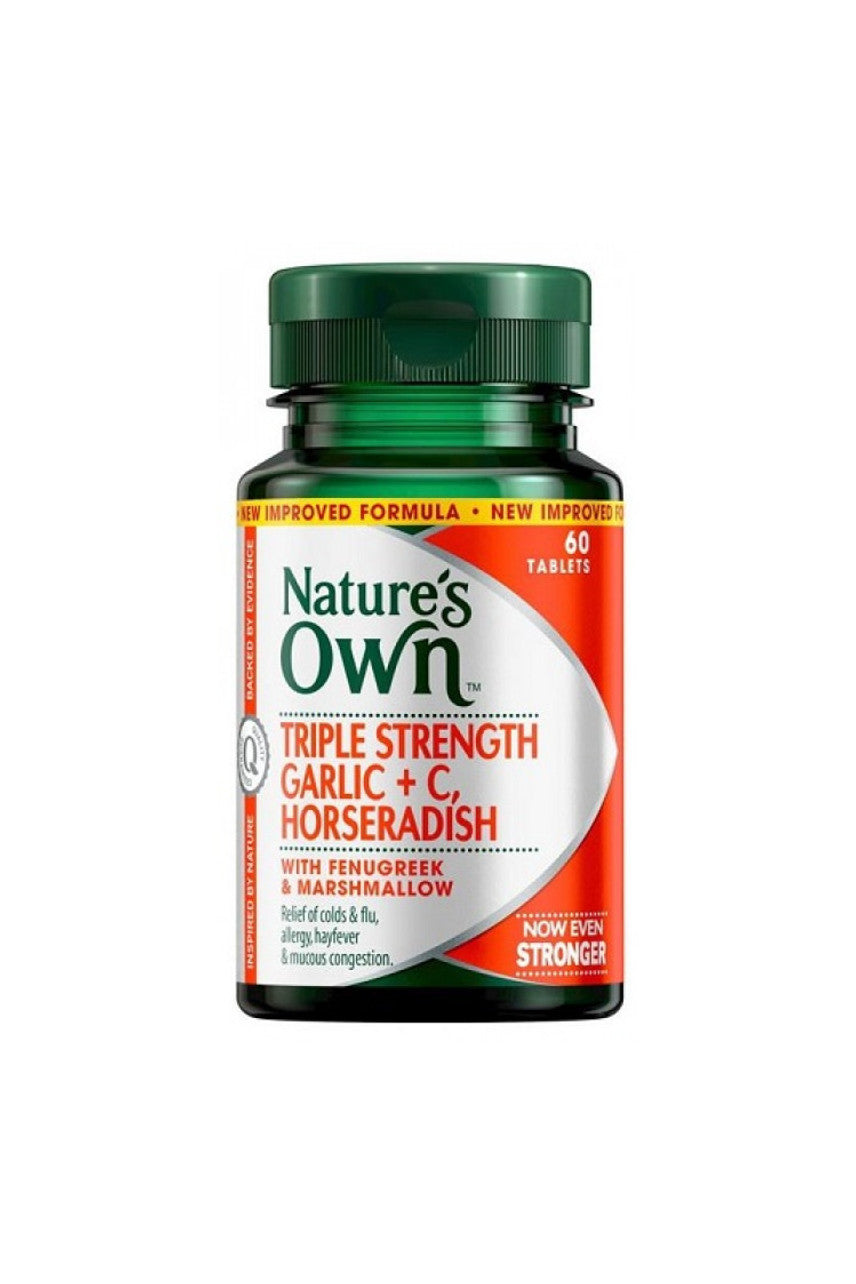 NATURE'S OWN Triple Strength Garlic + C, Horseradish 60 Tabs - Life Pharmacy St Lukes