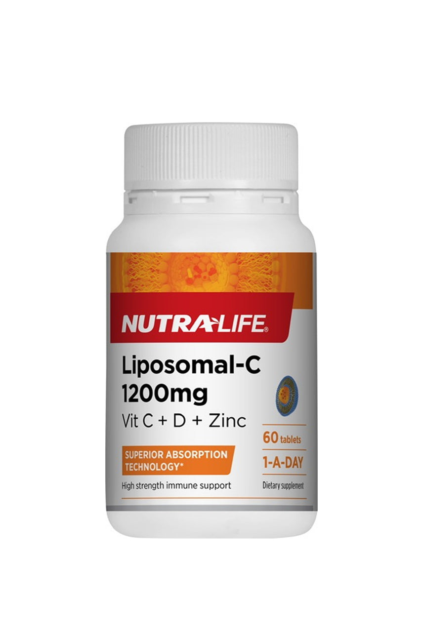 NUTRALIFE  Liposomal C 1200mg Vitamin C With Vit D & Zinc 60 Tablets - Life Pharmacy St Lukes