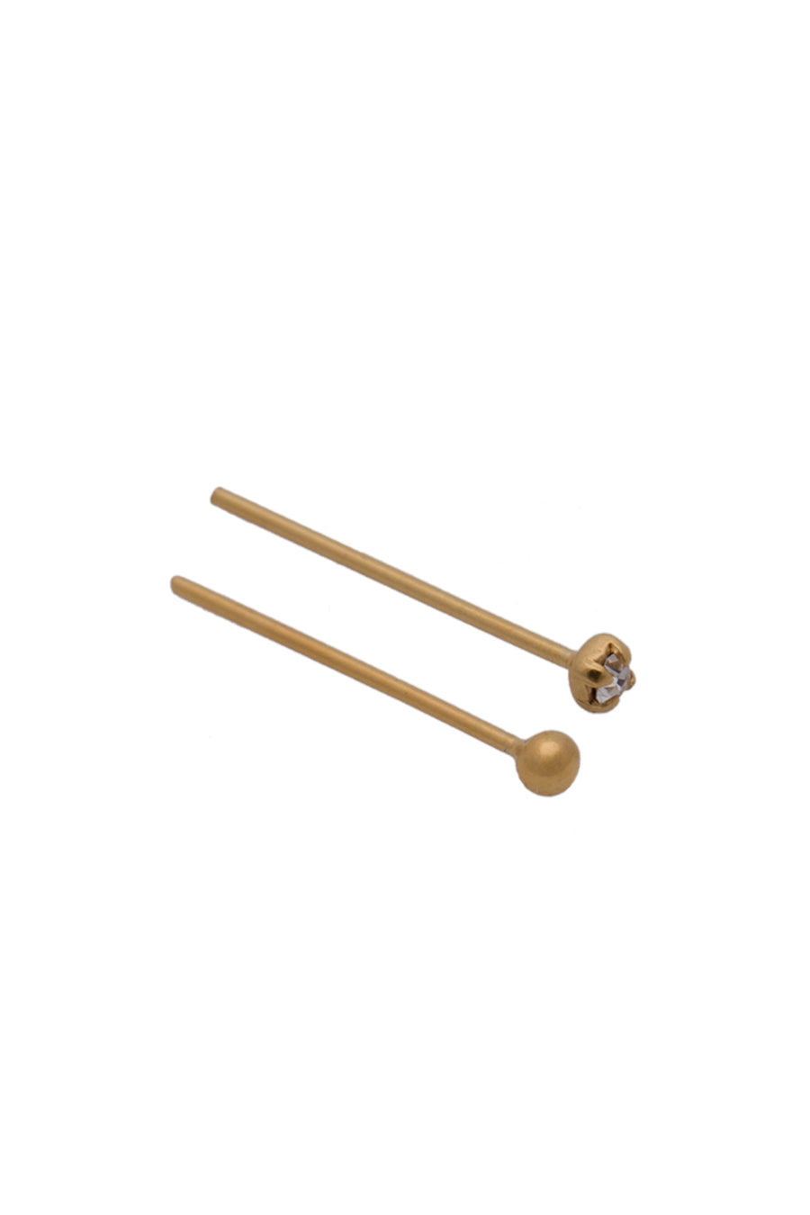 WILDSTEEL Nose Stud Gold Twin Pack Ball/Crystal Gold Plate on Sterling Silver - Life Pharmacy St Lukes
