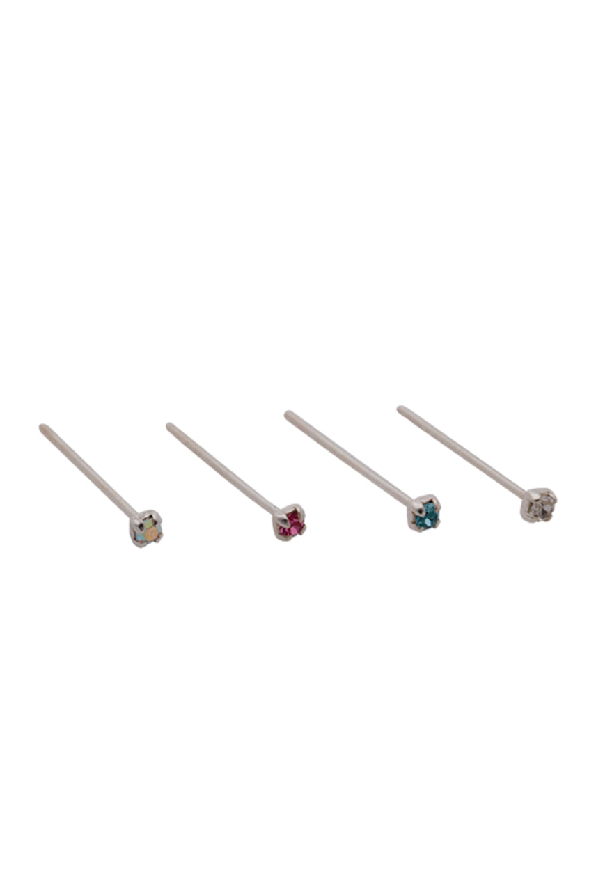 WILDSTEEL Nose Stud 4x Assorted Crystal Sterling Silver - Life Pharmacy St Lukes
