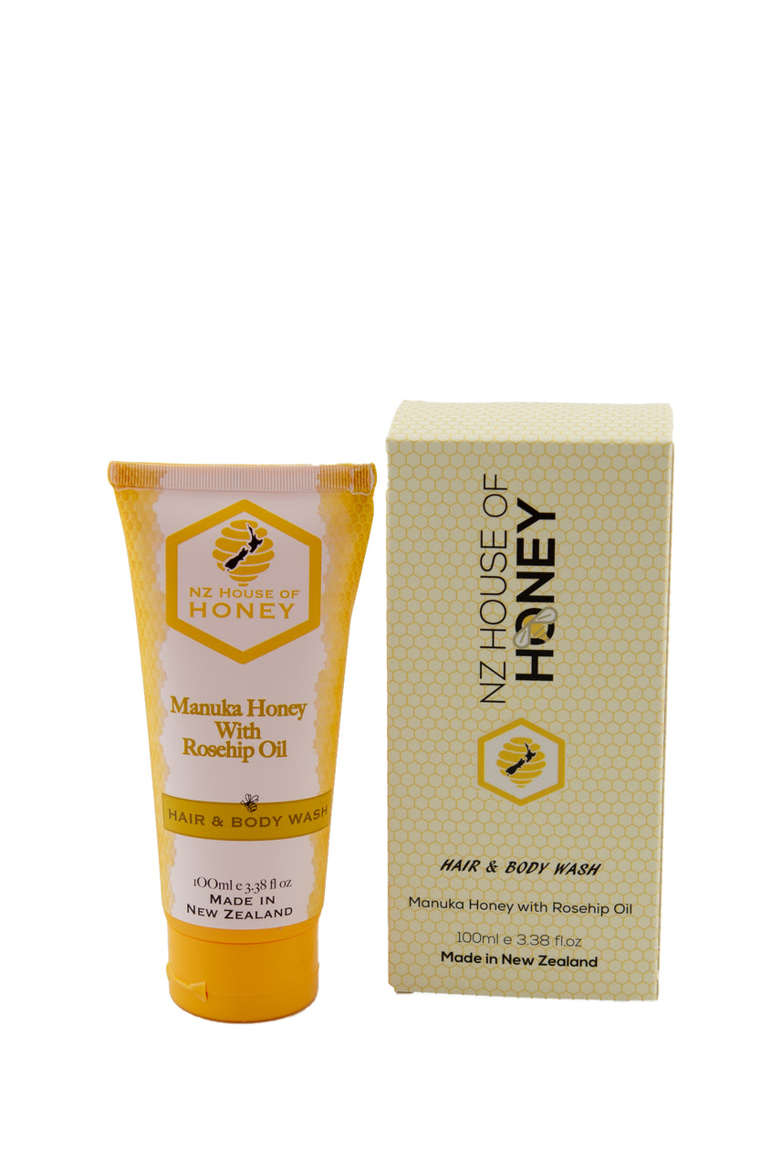 NZ HOUSE OF HONEY Manuka Honey with Rosehip Oil Hair and Body Wash Tube 100ml - Life Pharmacy St Lukes