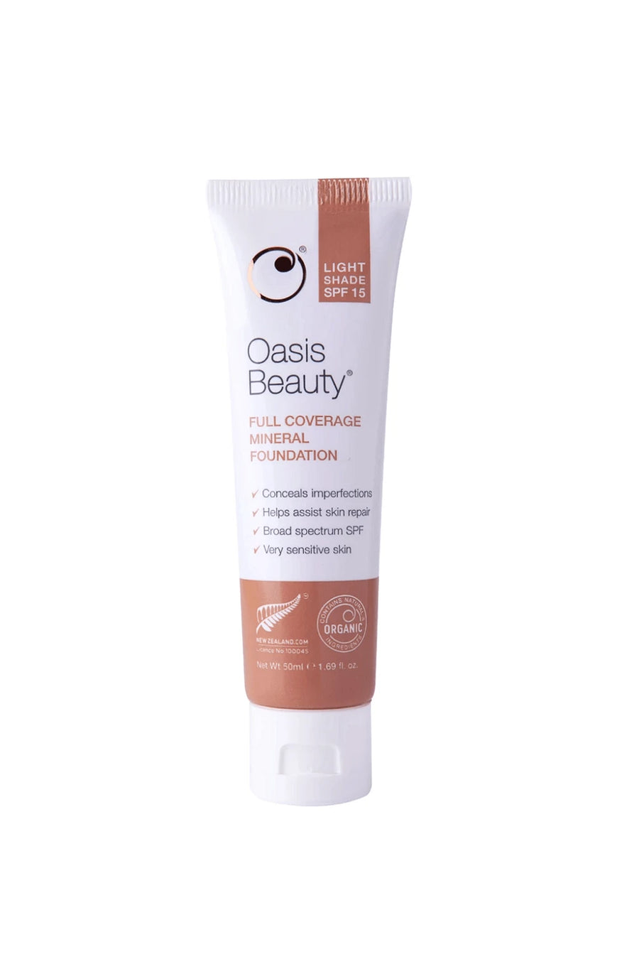 OASIS Full Coverage Mineral Foundation in Light Shade SPF15 50ml - Life Pharmacy St Lukes