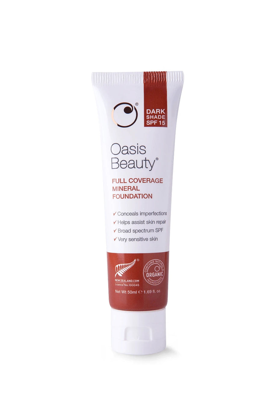 OASIS Full Coverage Mineral Foundation in Dark Shade SPF15 50ml - Life Pharmacy St Lukes