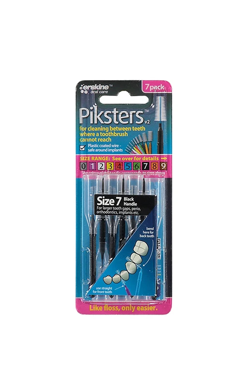 PIKSTERS Interdental Brushes Size 7 Black 1.8mm Tapered 7 - Life Pharmacy St Lukes