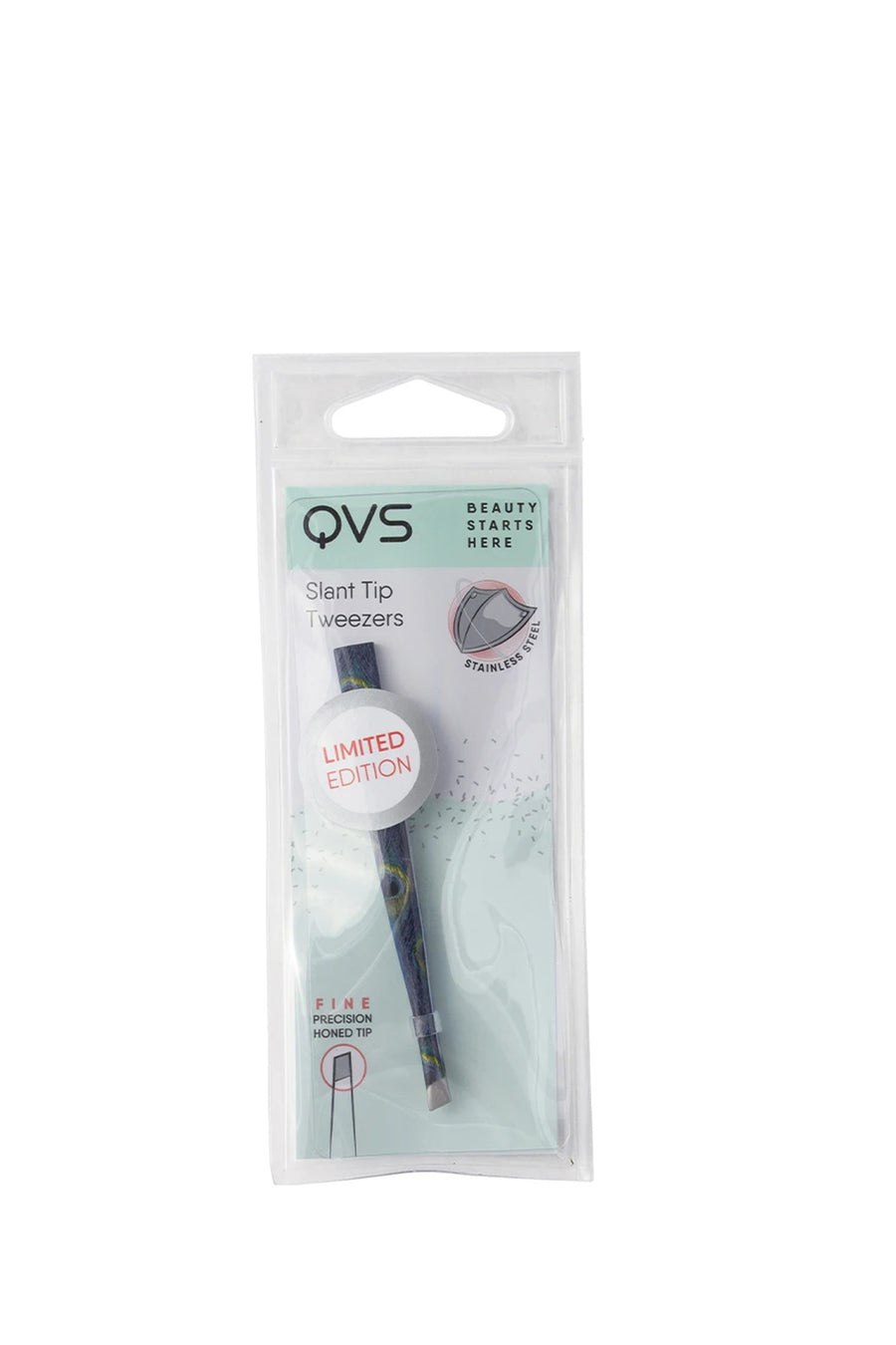 QVS 10-1824 Slant Tip Tweezer Peacock - Life Pharmacy St Lukes