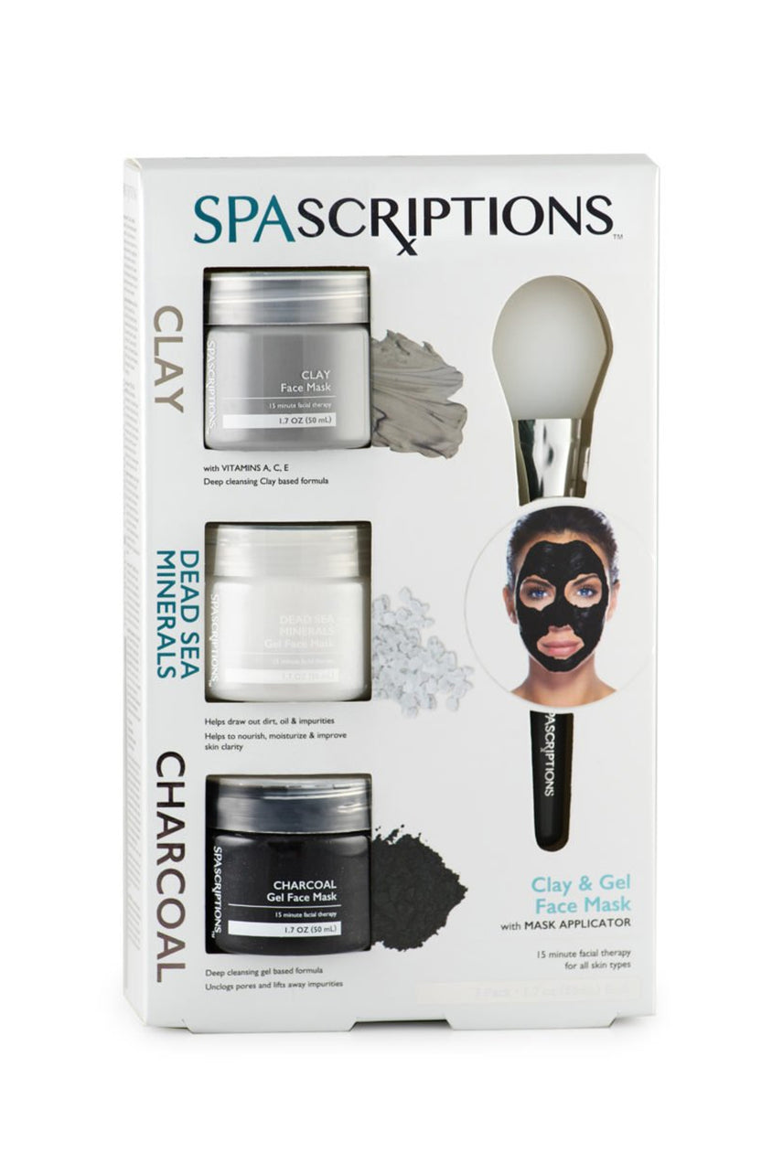 SpaScriptions Clay, Dead Sea Minerals & Charcoal Gel Face Mask 3x50ml - Life Pharmacy St Lukes