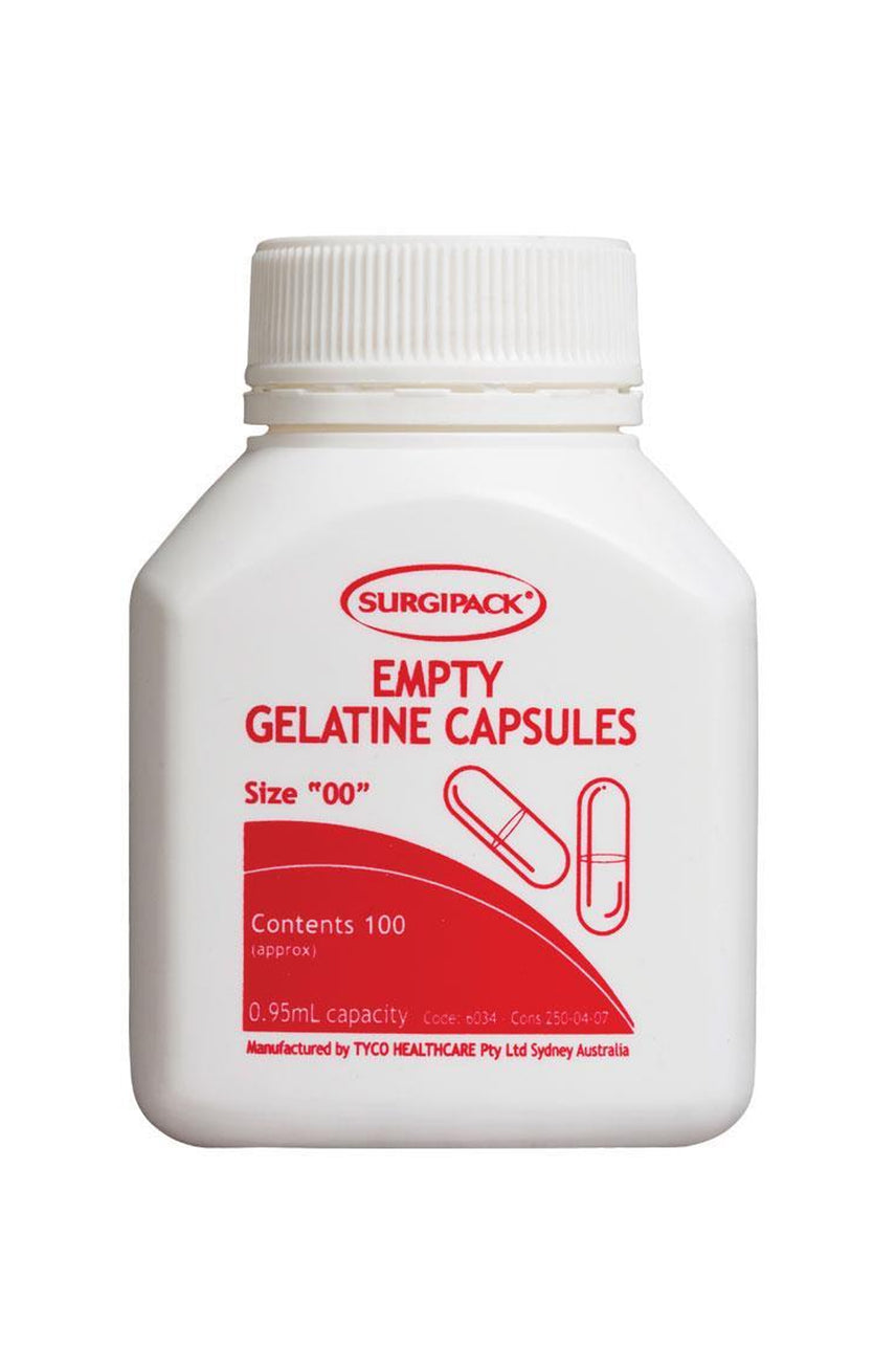 Surgipack Empty Gelatine Capsules Size '00' 100 pack - Life Pharmacy St Lukes